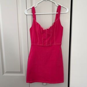 Reformation Pink Denim Mini Dress